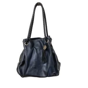 Furla Drawstring Leather Hobo Black Bag